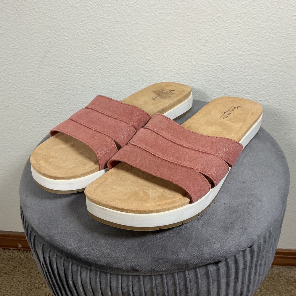 KOOLABURRA BY UGG WOMEN'S METALLIC MAERIN SUEDE‎ SANDALS SIZE 6, REDWOOD